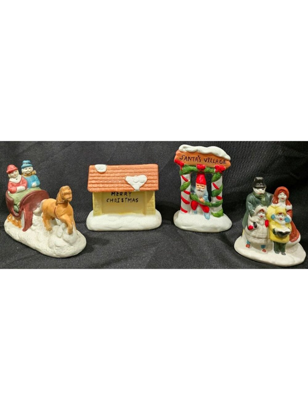 Winterburg Town 4 Christmas Village accessories horse & carriage family signs